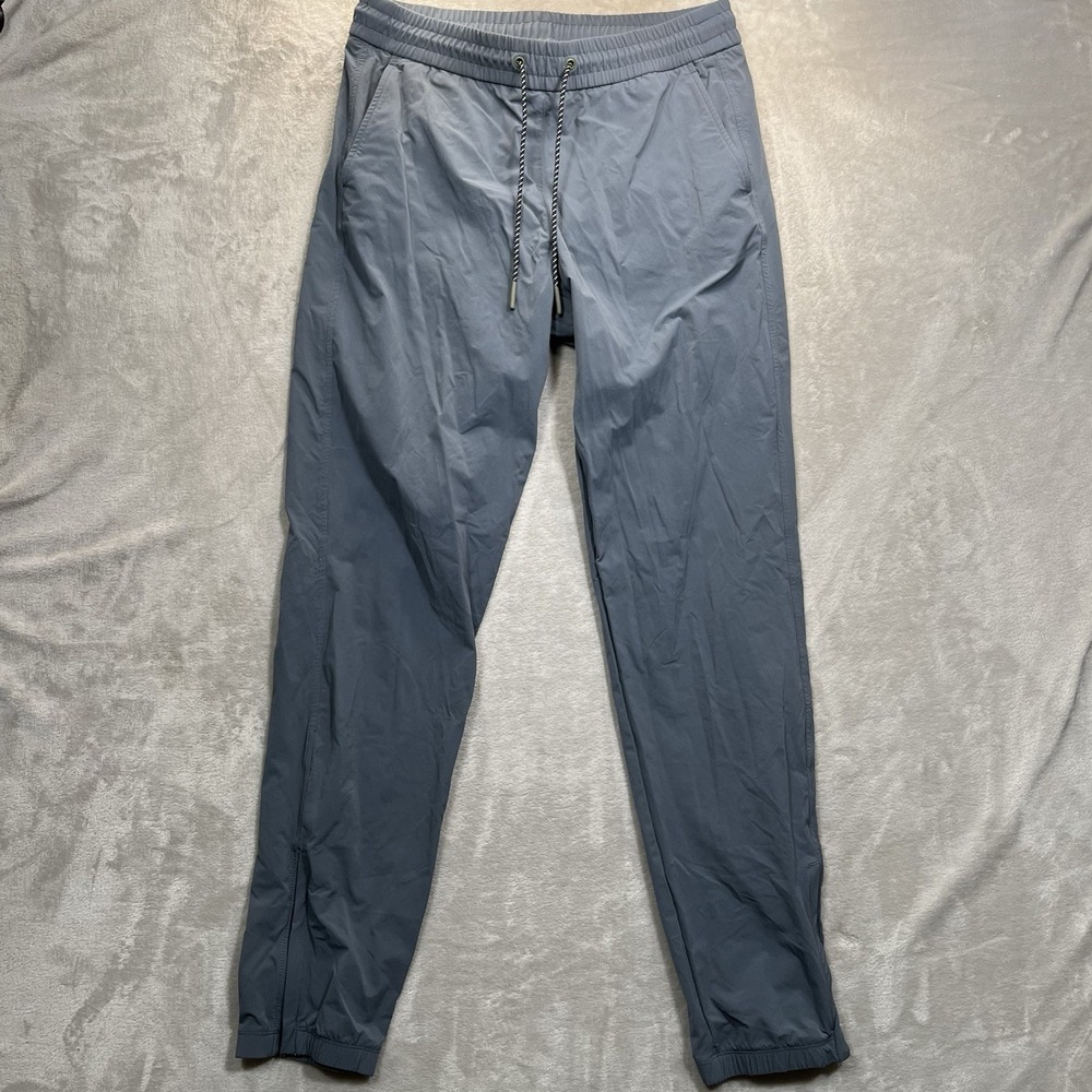 Bonobos Performance Joggers Men Medium Long Gray Nylon Spandex Zip Ankle